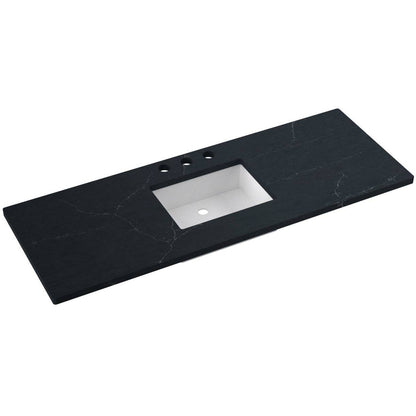 61" Silestone® Quartz Vanity Top Single Rectangle Centered Sink
