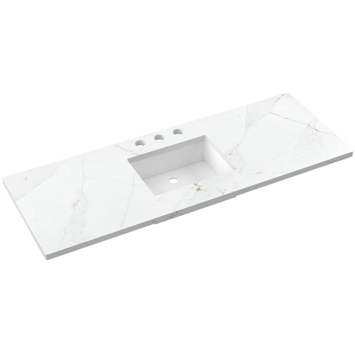 61" Silestone® Quartz Vanity Top Single Rectangle Centered Sink