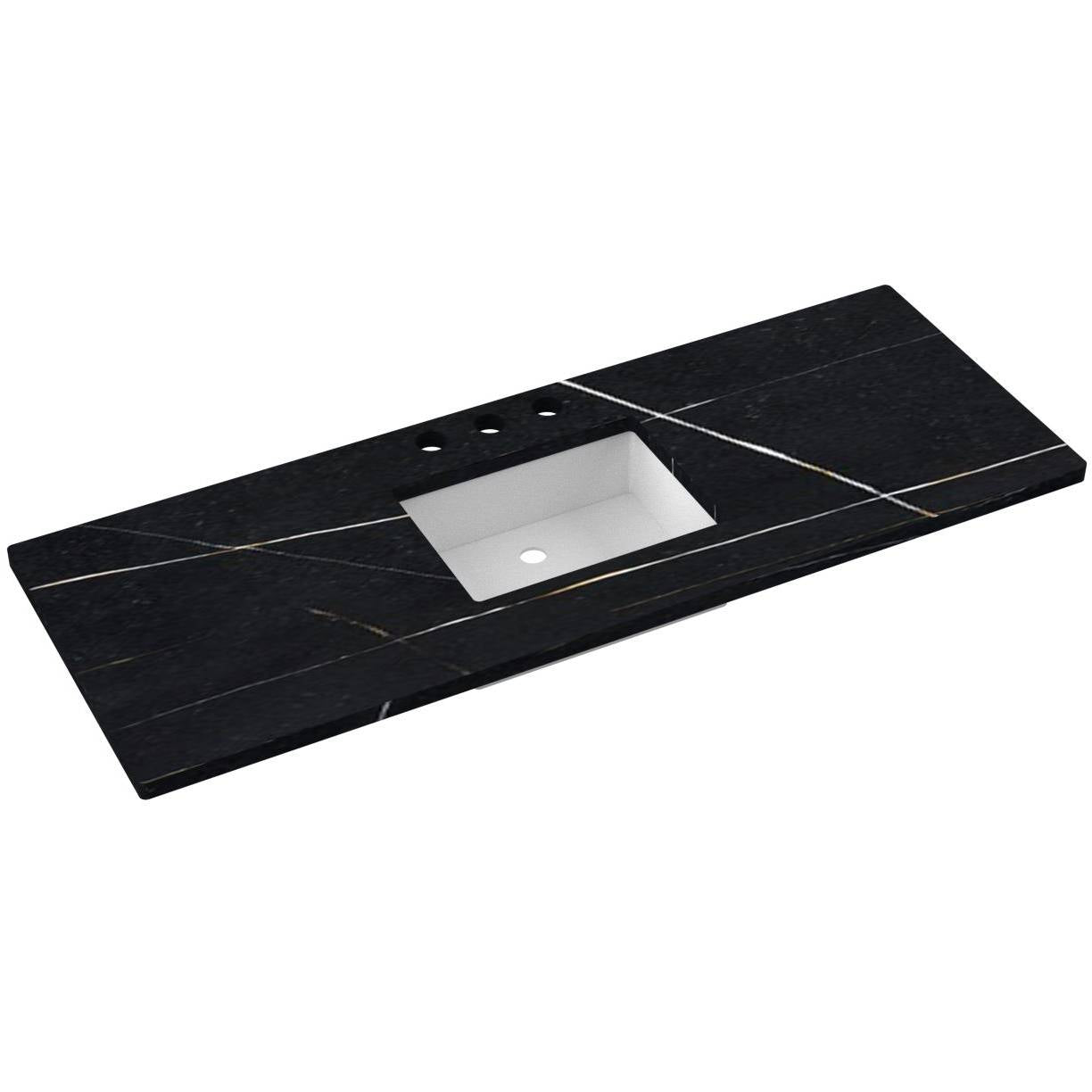 61" Silestone® Quartz Vanity Top Single Rectangle Centered Sink