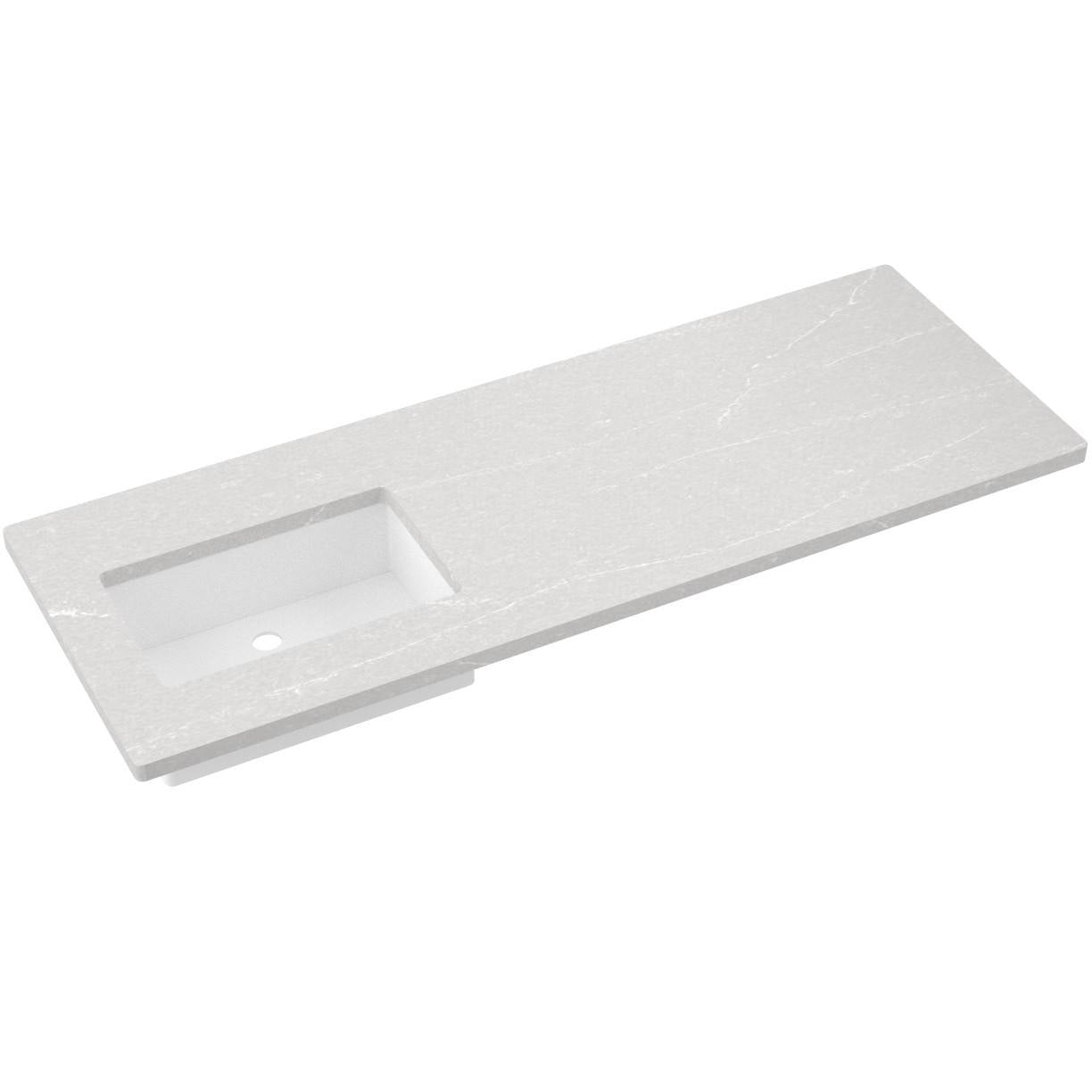 61" Silestone® Quartz Vanity Top Single Rectangle Offset Sink