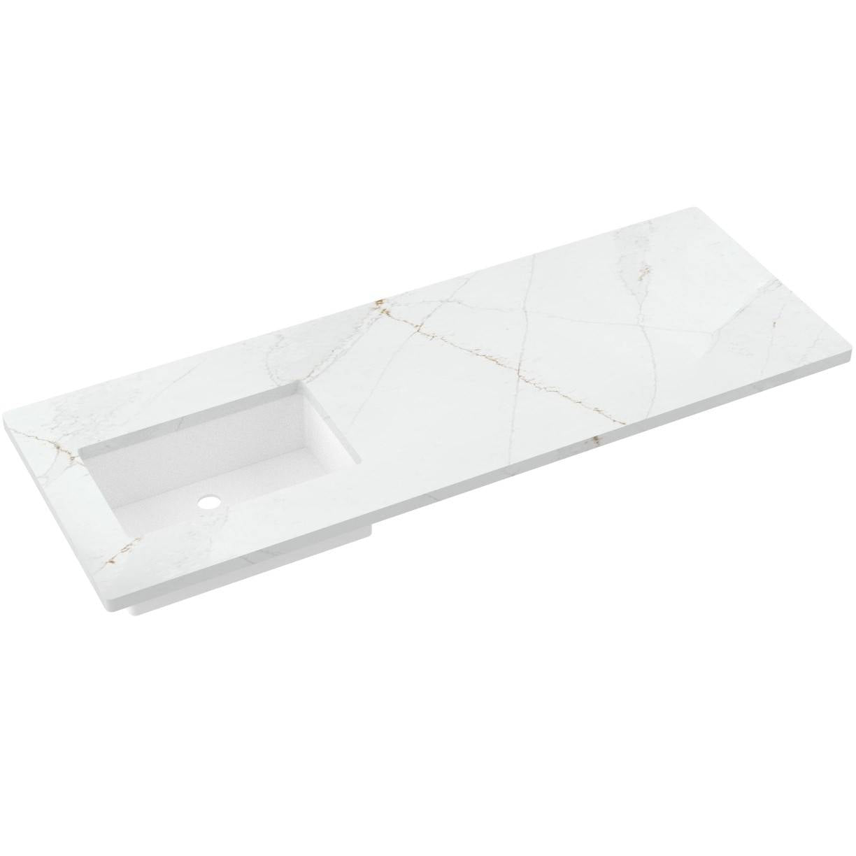 61" Silestone® Quartz Vanity Top Single Rectangle Offset Sink