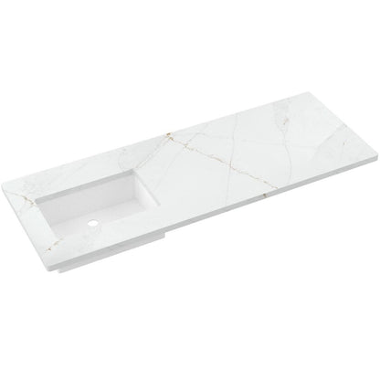 61" Silestone® Quartz Vanity Top Single Rectangle Offset Sink