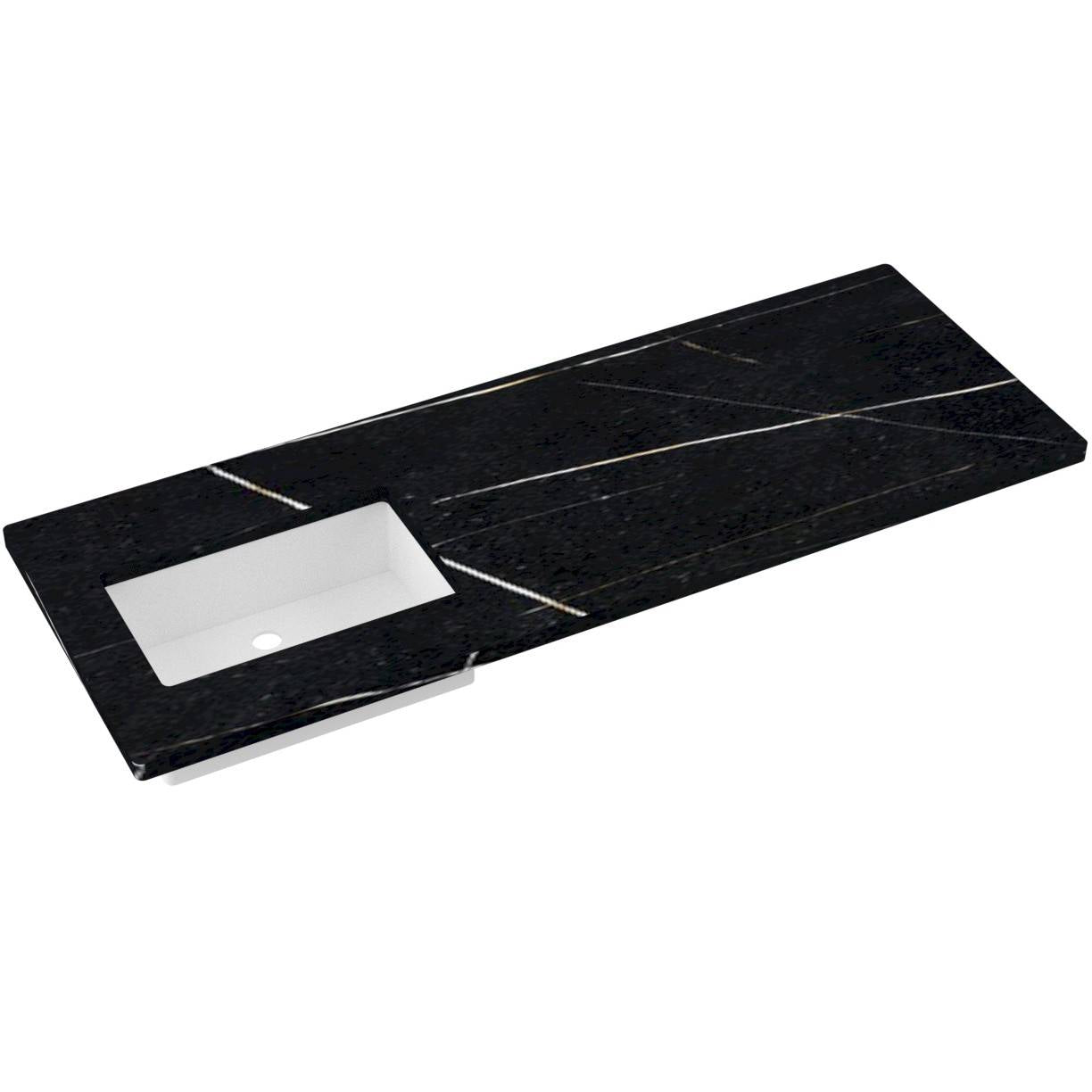 61" Silestone® Quartz Vanity Top Single Rectangle Offset Sink