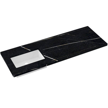 61" Silestone® Quartz Vanity Top Single Rectangle Offset Sink