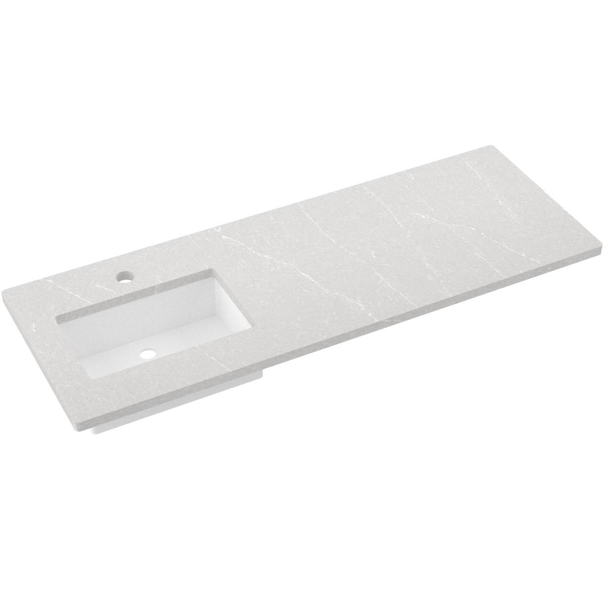 61" Silestone® Quartz Vanity Top Single Rectangle Offset Sink