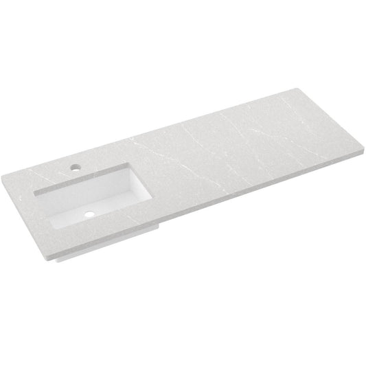 61" Silestone® Quartz Vanity Top Single Rectangle Offset Sink