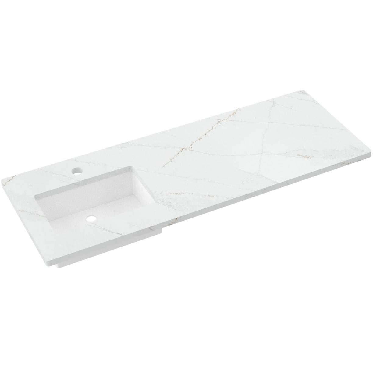 61" Silestone® Quartz Vanity Top Single Rectangle Offset Sink