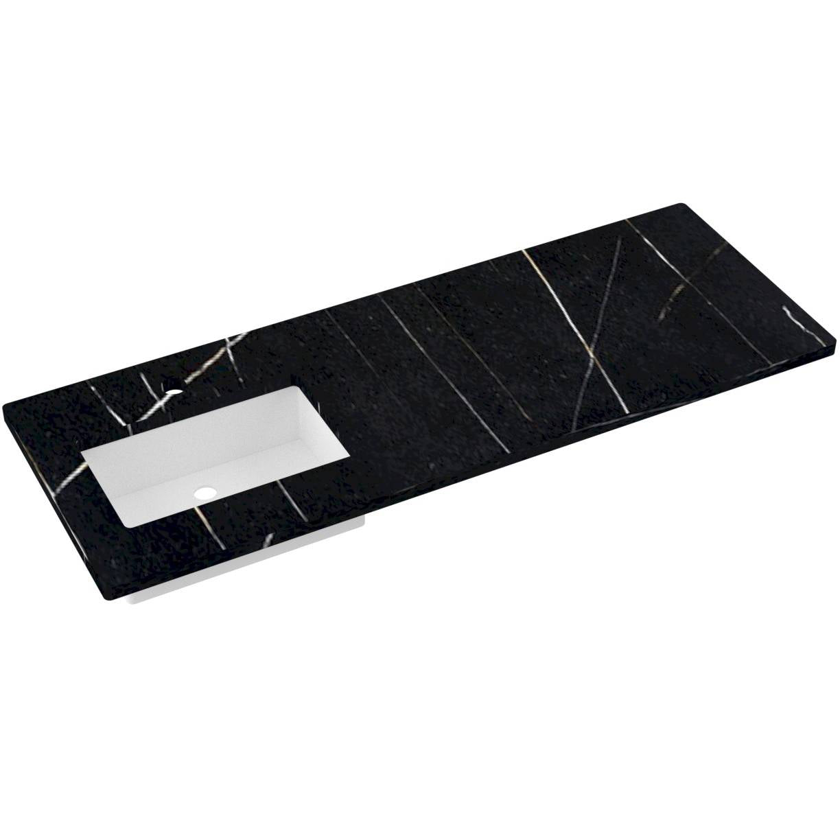 61" Silestone® Quartz Vanity Top Single Rectangle Offset Sink