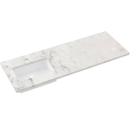 61" Silestone® Quartz Vanity Top Single Rectangle Offset Sink