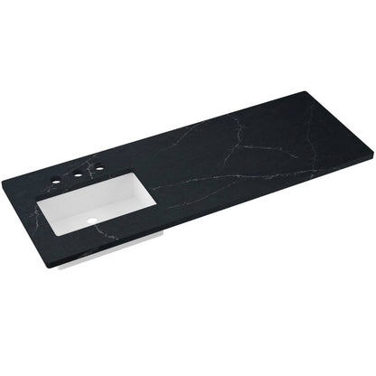 61" Silestone® Quartz Vanity Top Single Rectangle Offset Sink
