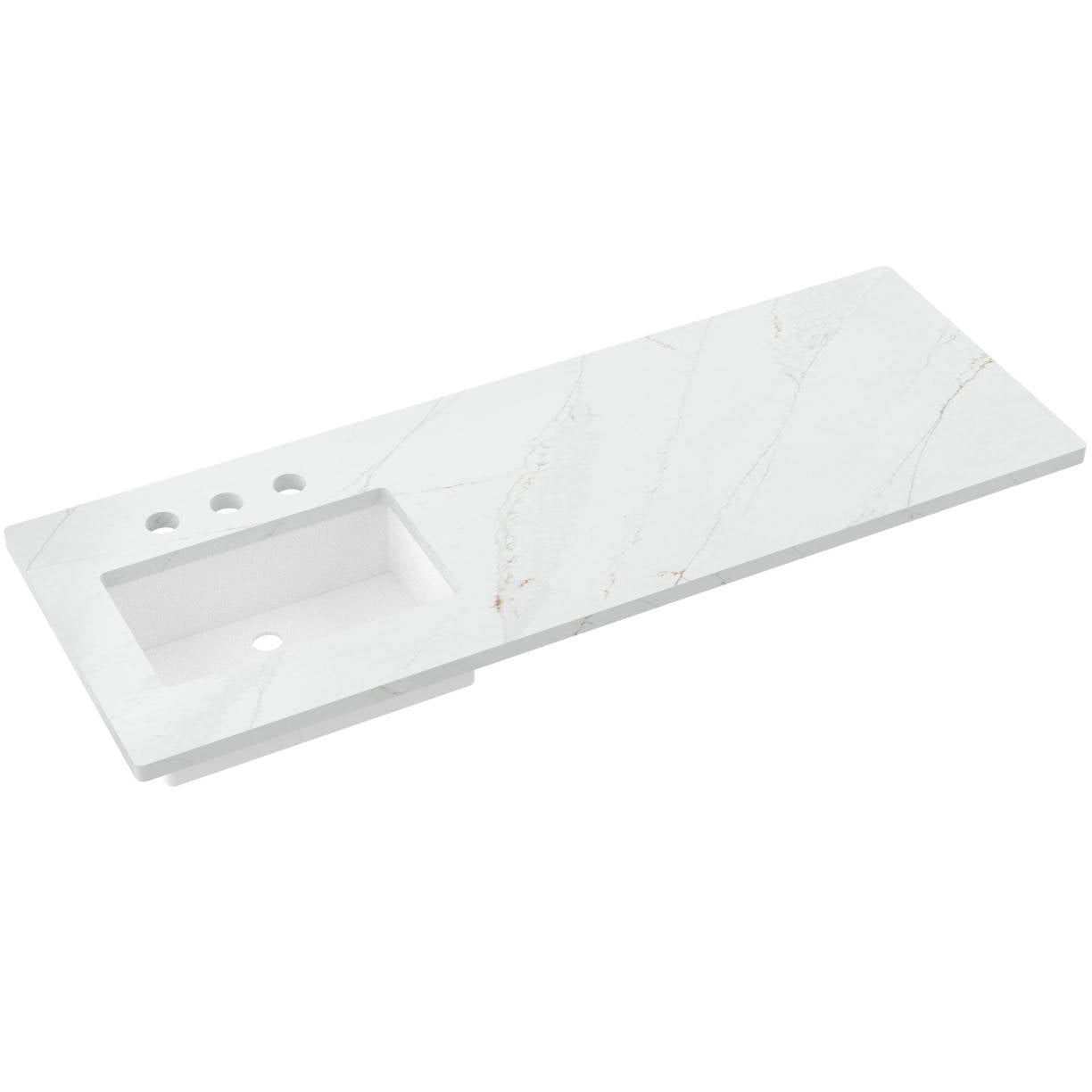 61" Silestone® Quartz Vanity Top Single Rectangle Offset Sink