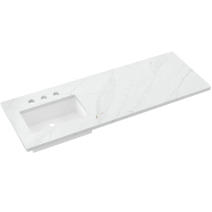 61" Silestone® Quartz Vanity Top Single Rectangle Offset Sink