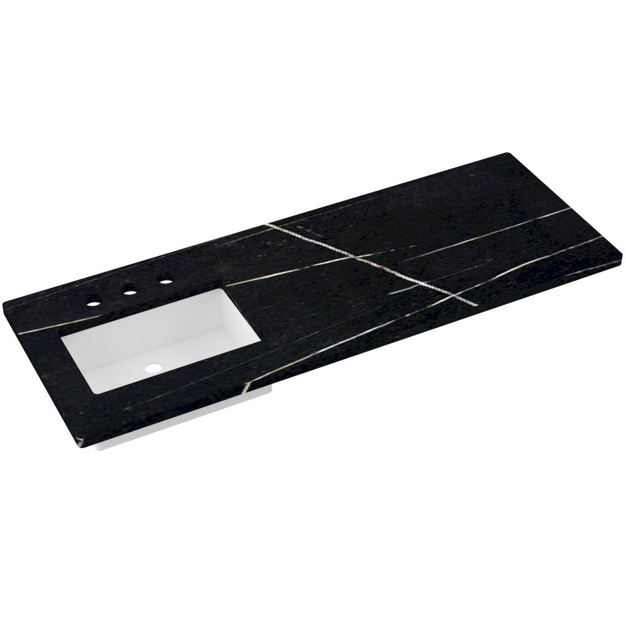 61" Silestone® Quartz Vanity Top Single Rectangle Offset Sink