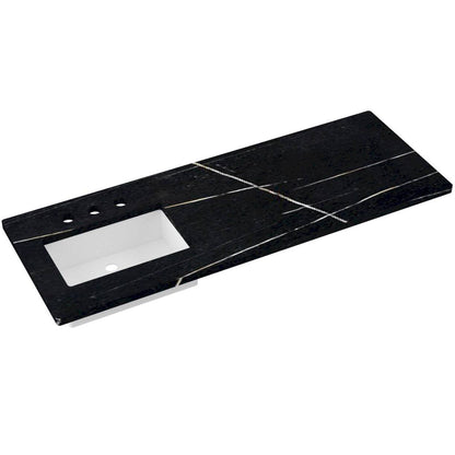 61" Silestone® Quartz Vanity Top Single Rectangle Offset Sink