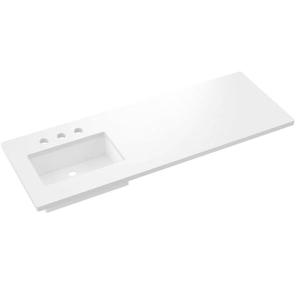 61" Silestone® Quartz Vanity Top Single Rectangle Offset Sink