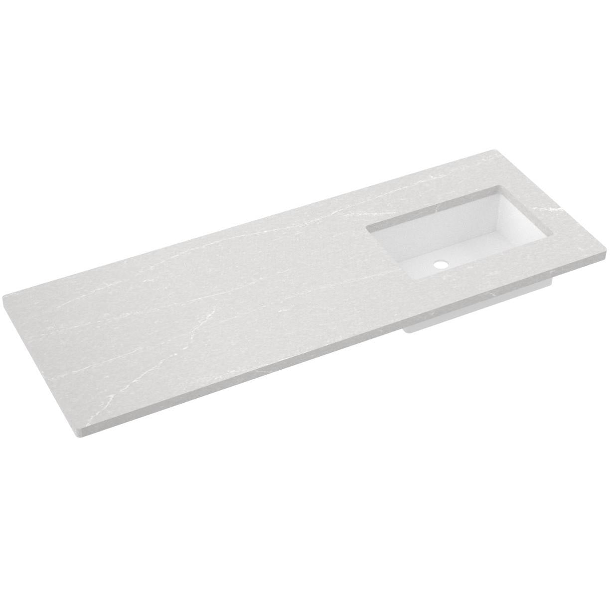 61" Silestone® Quartz Vanity Top Single Rectangle Offset Sink