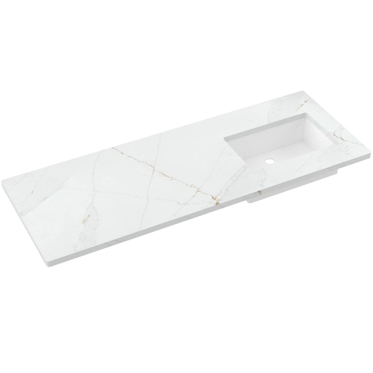 61" Silestone® Quartz Vanity Top Single Rectangle Offset Sink