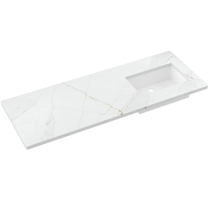 61" Silestone® Quartz Vanity Top Single Rectangle Offset Sink