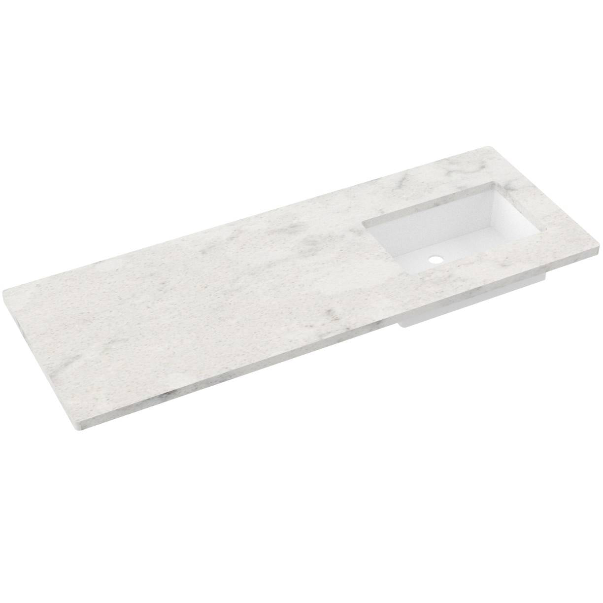 61" Silestone® Quartz Vanity Top Single Rectangle Offset Sink