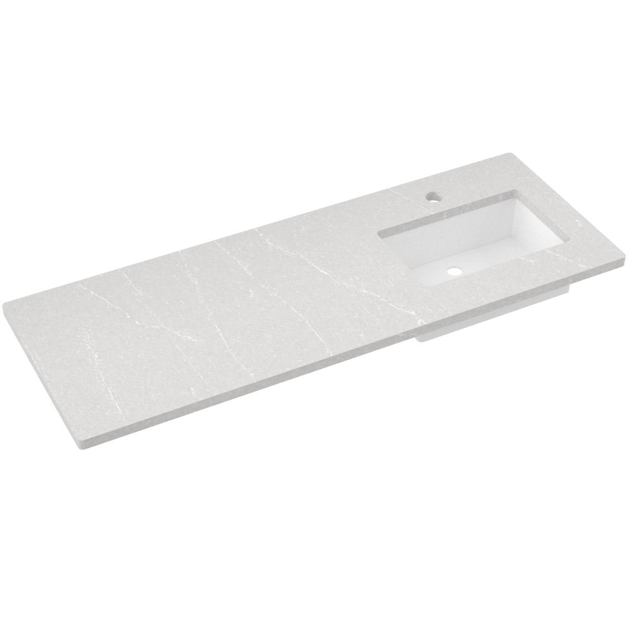 61" Silestone® Quartz Vanity Top Single Rectangle Offset Sink
