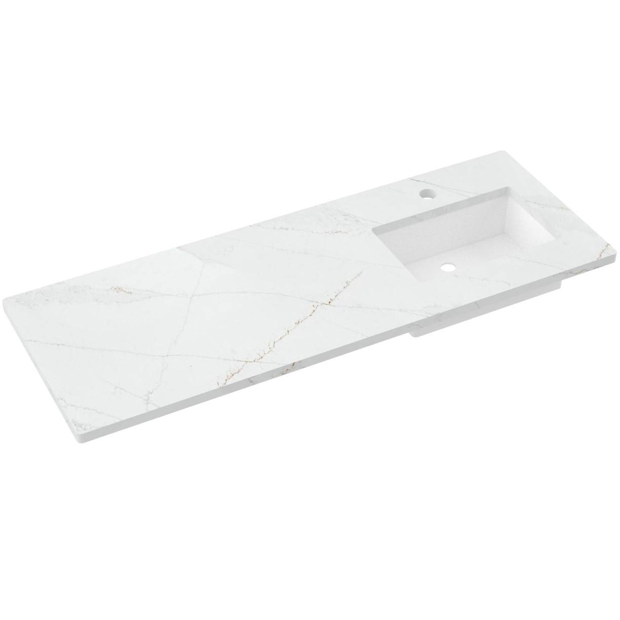 61" Silestone® Quartz Vanity Top Single Rectangle Offset Sink
