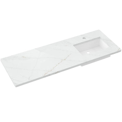 61" Silestone® Quartz Vanity Top Single Rectangle Offset Sink