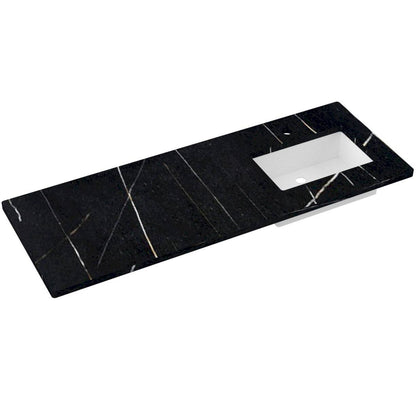 61" Silestone® Quartz Vanity Top Single Rectangle Offset Sink