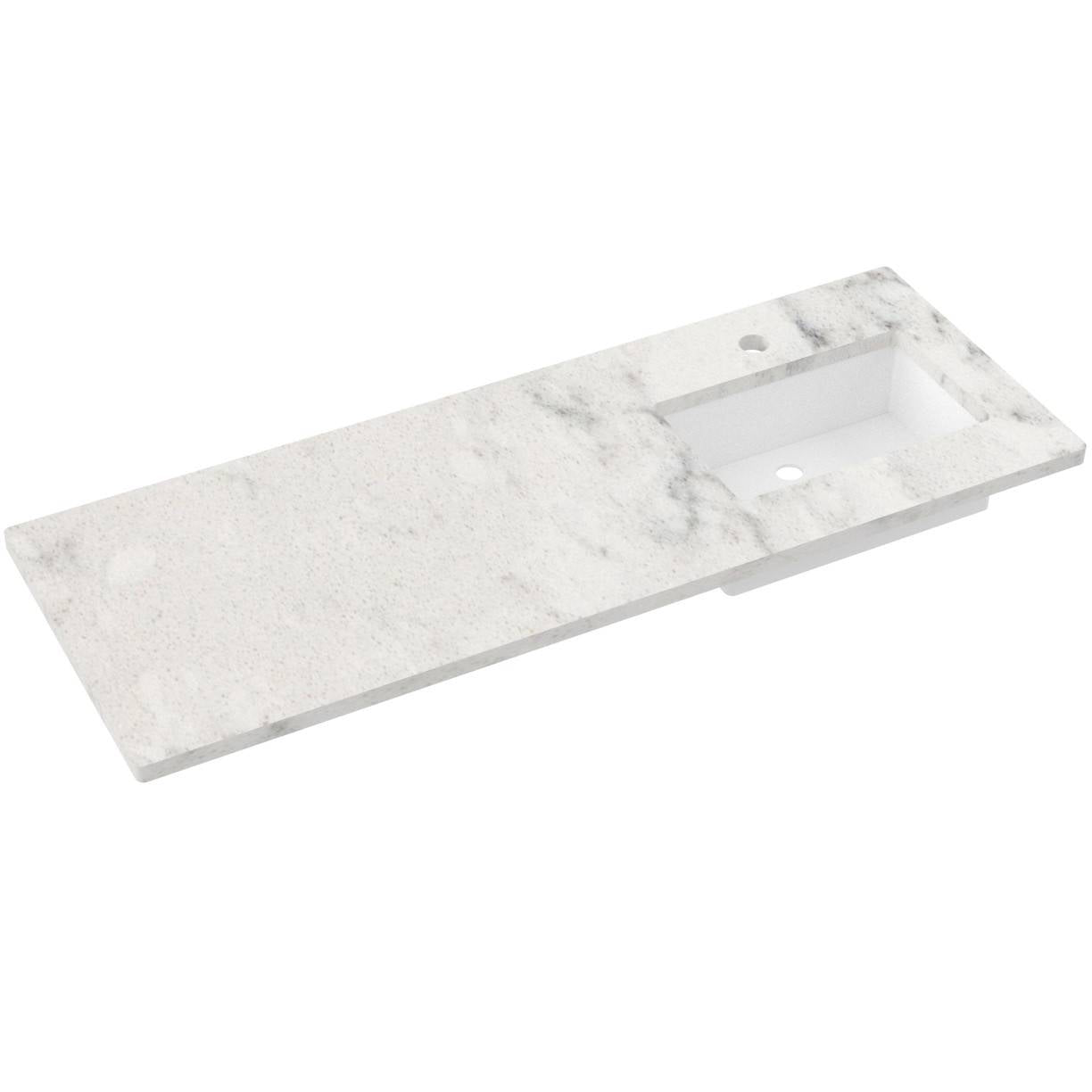 61" Silestone® Quartz Vanity Top Single Rectangle Offset Sink