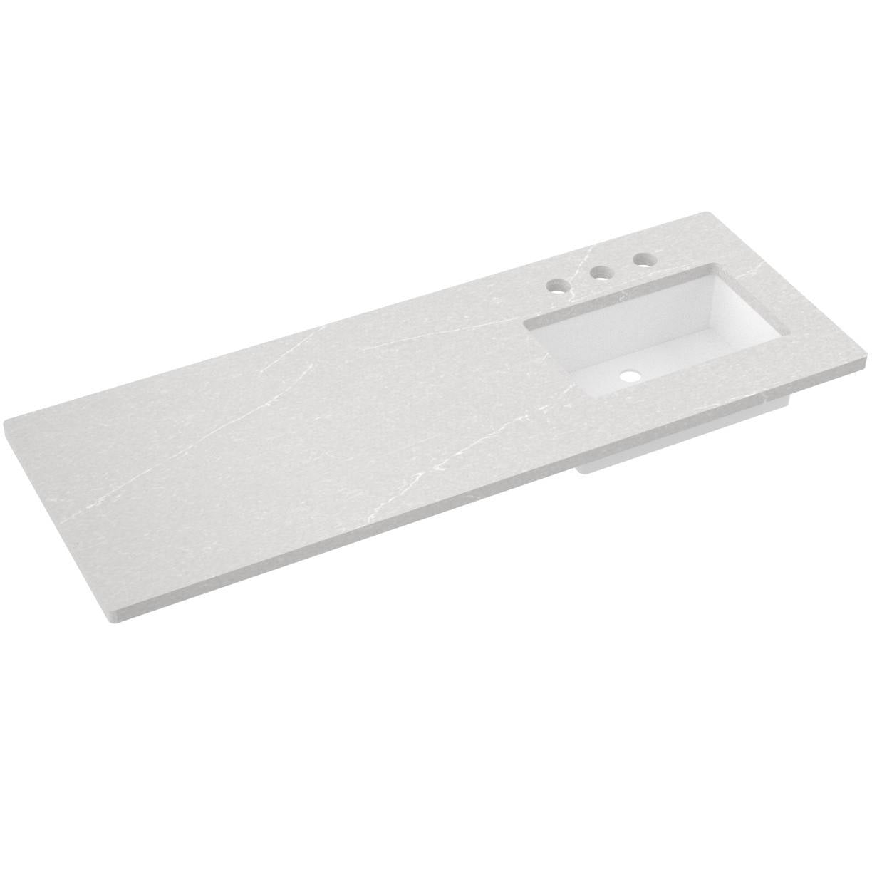 61" Silestone® Quartz Vanity Top Single Rectangle Offset Sink