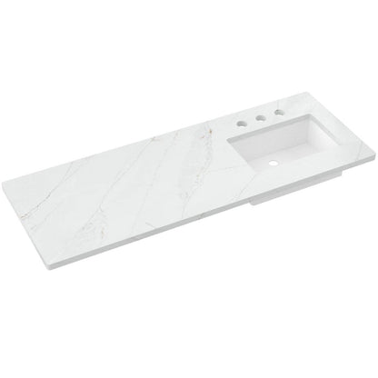 61" Silestone® Quartz Vanity Top Single Rectangle Offset Sink