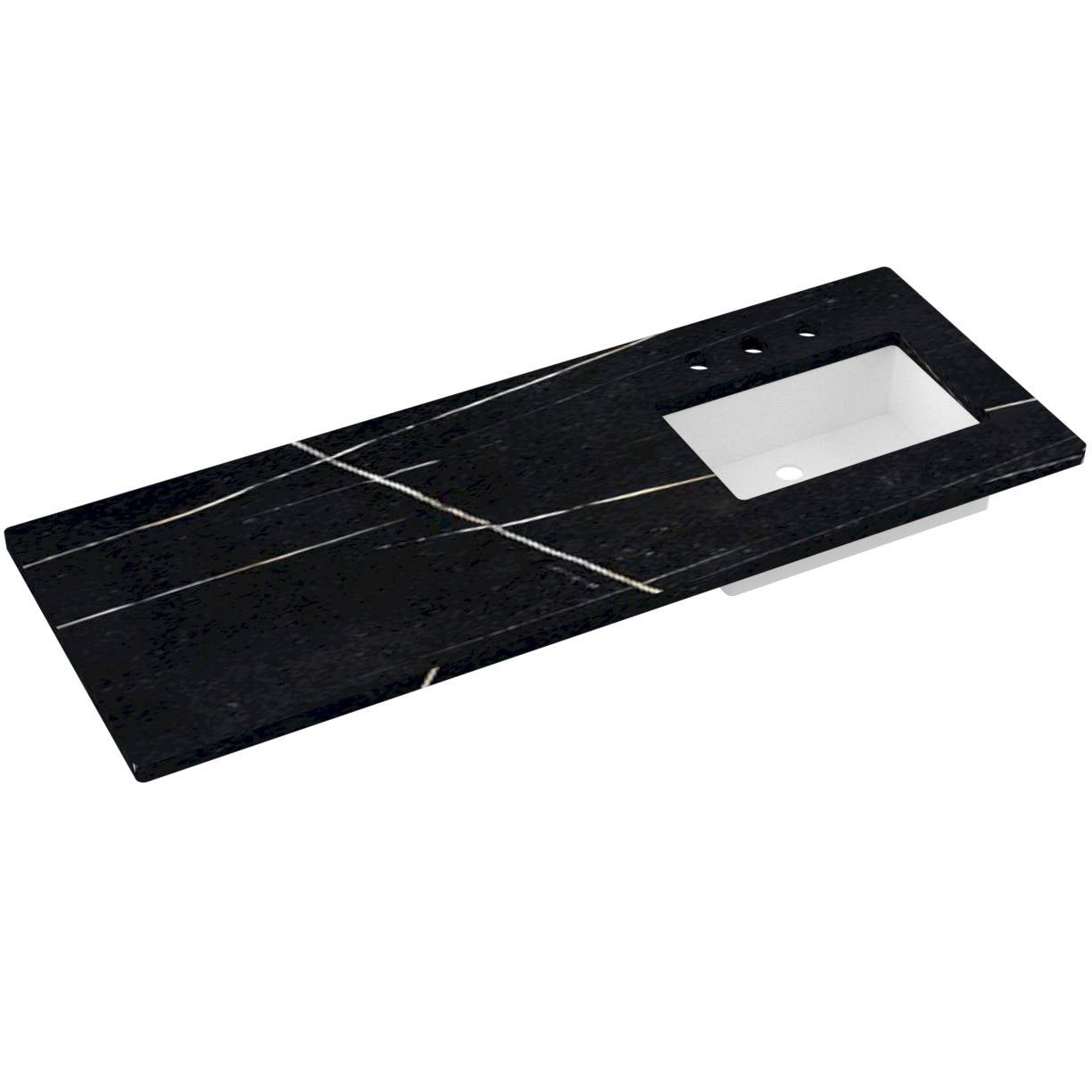 61" Silestone® Quartz Vanity Top Single Rectangle Offset Sink