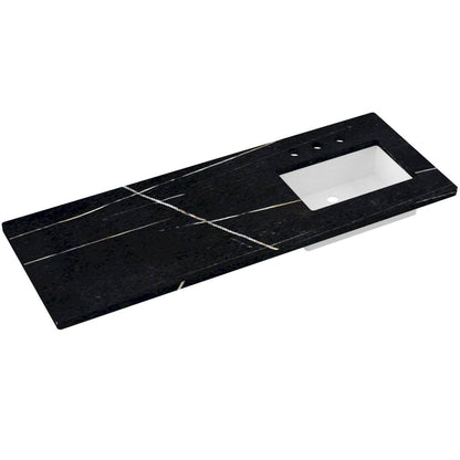 61" Silestone® Quartz Vanity Top Single Rectangle Offset Sink