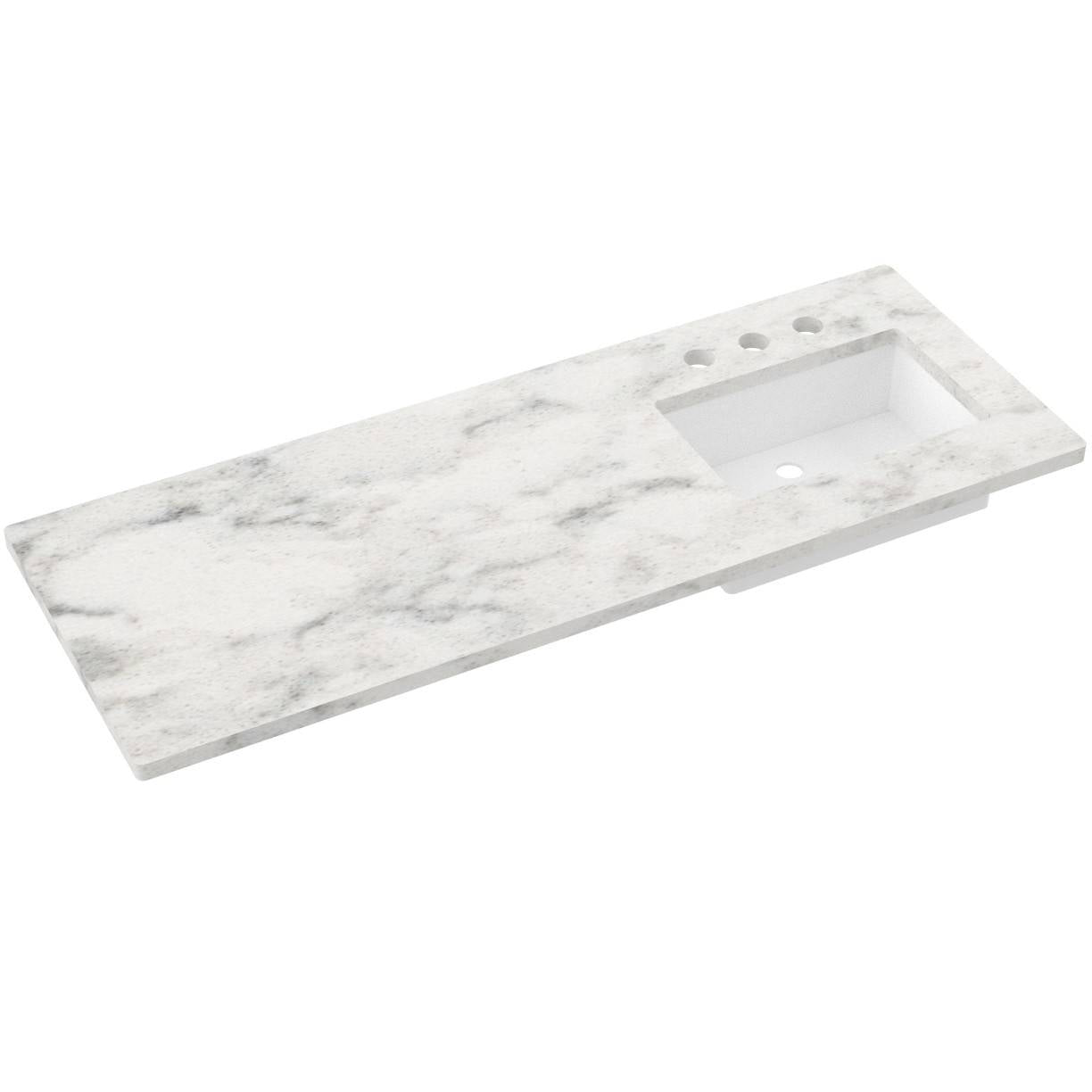 61" Silestone® Quartz Vanity Top Single Rectangle Offset Sink