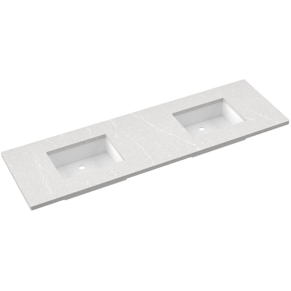 73" Silestone® Quartz Vanity Top Double Rectangle Centered Sink