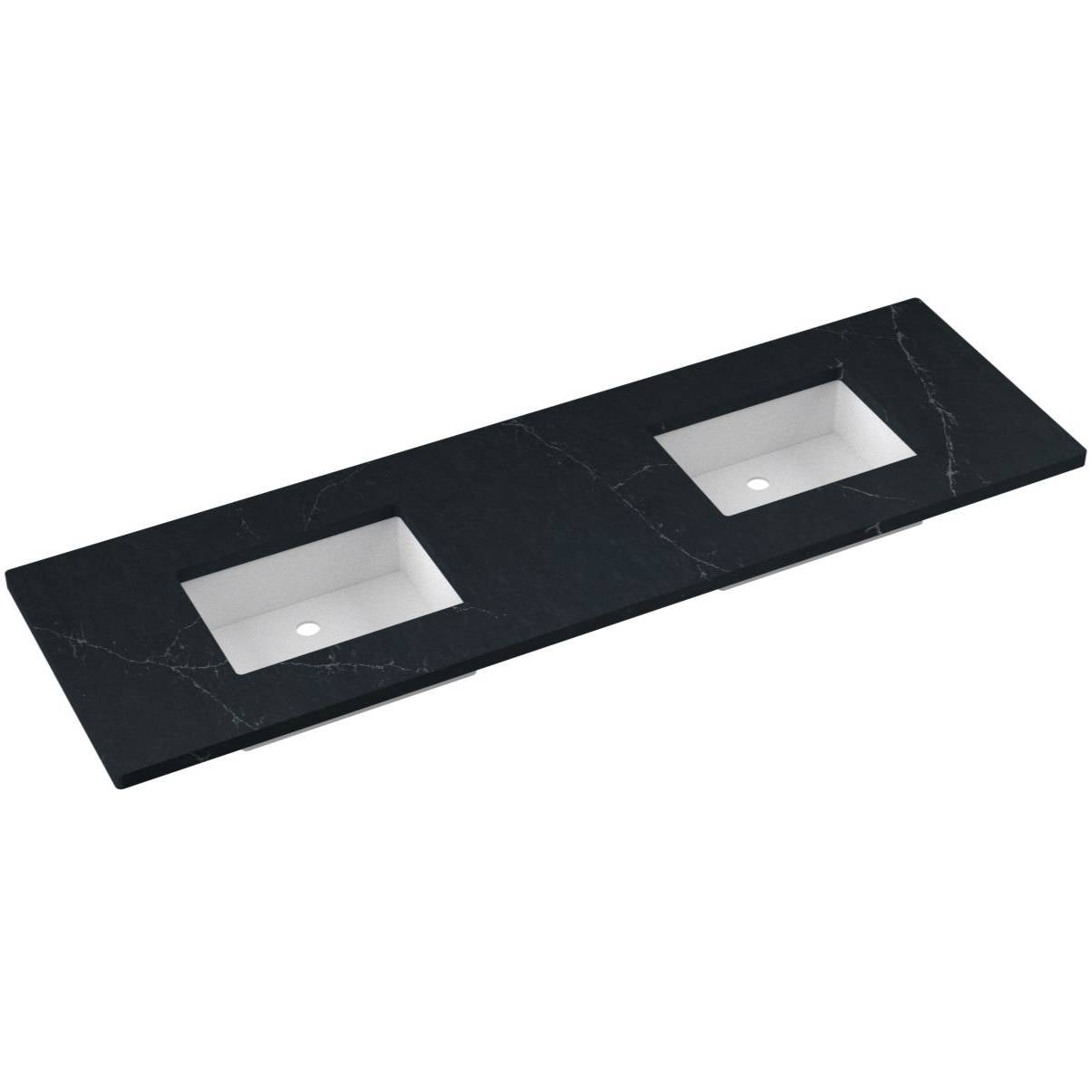 73" Silestone® Quartz Vanity Top Double Rectangle Centered Sink