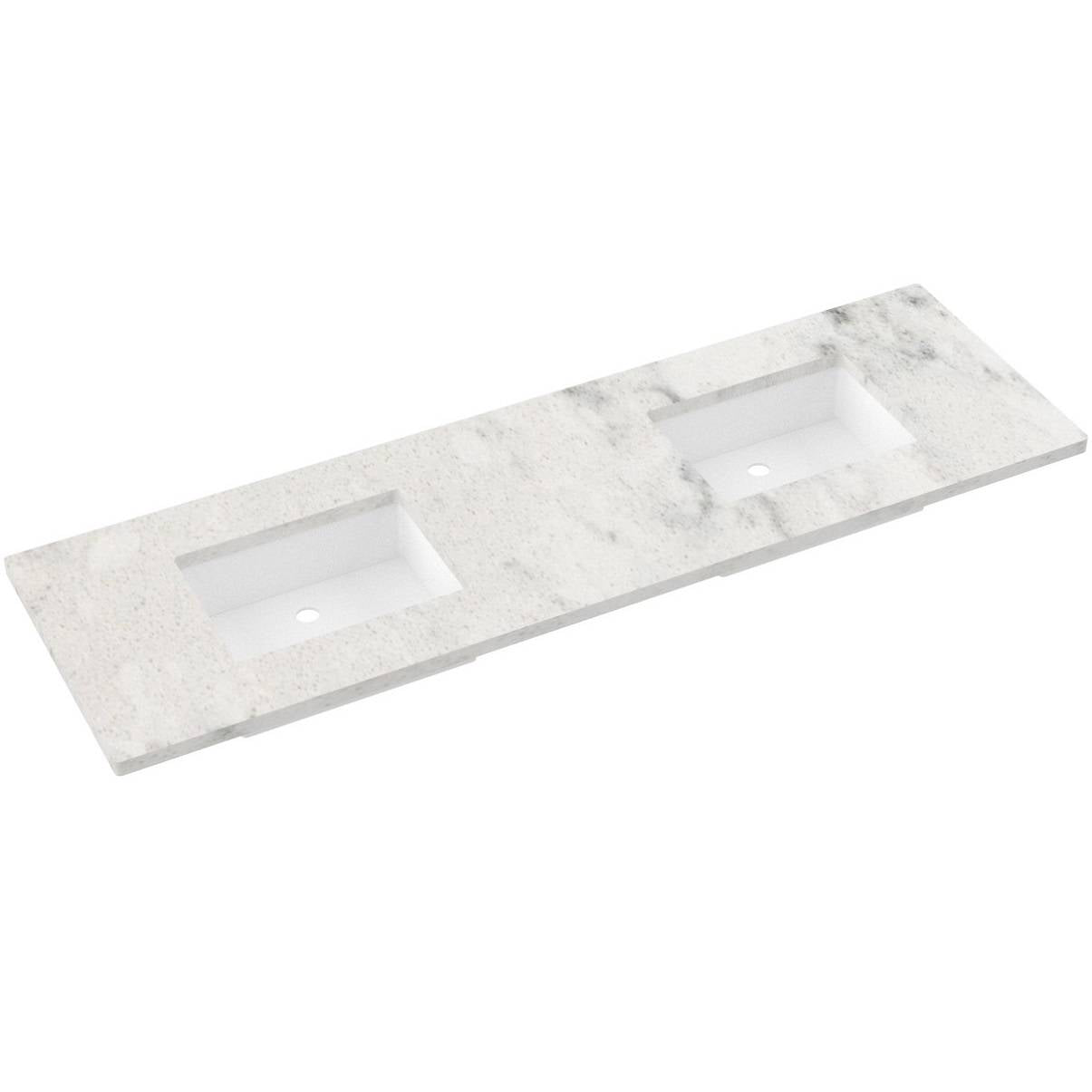 73" Silestone® Quartz Vanity Top Double Rectangle Centered Sink