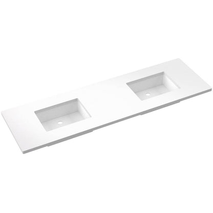 73" Silestone® Quartz Vanity Top Double Rectangle Centered Sink