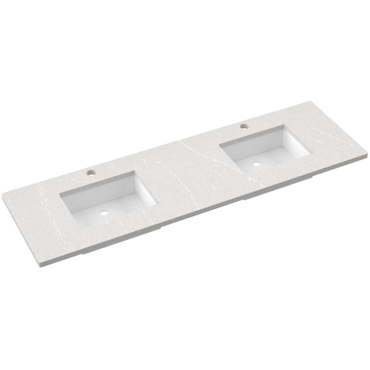 73" Silestone® Quartz Vanity Top Double Rectangle Centered Sink