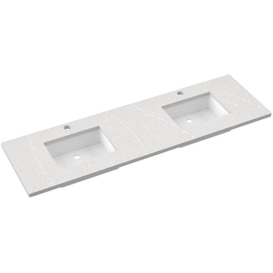 73" Silestone® Quartz Vanity Top Double Rectangle Centered Sink
