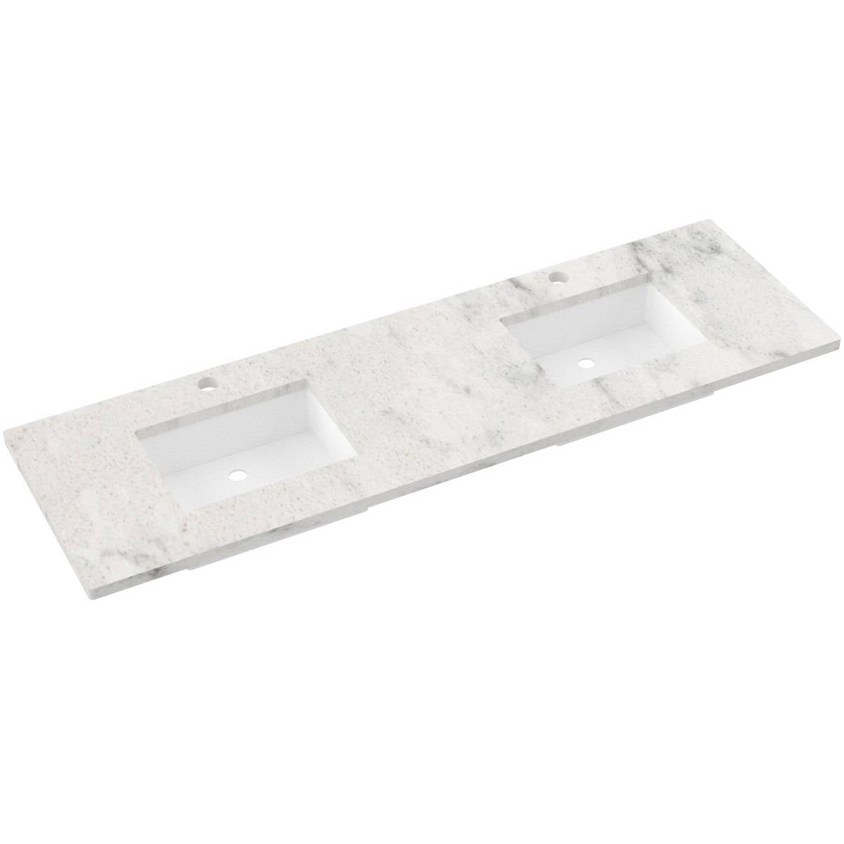 73" Silestone® Quartz Vanity Top Double Rectangle Centered Sink