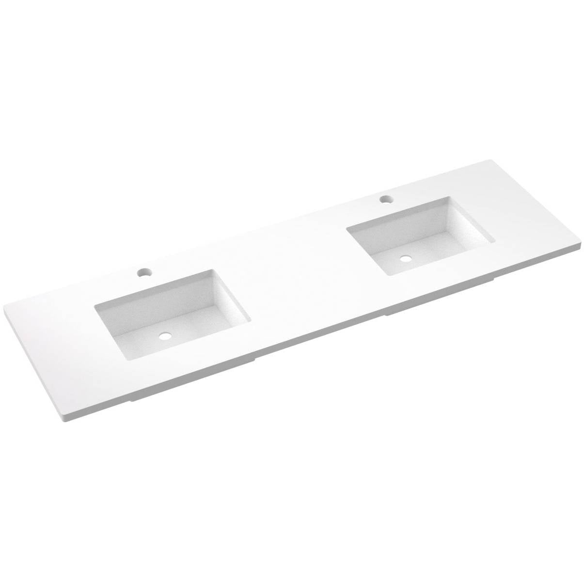 73" Silestone® Quartz Vanity Top Double Rectangle Centered Sink