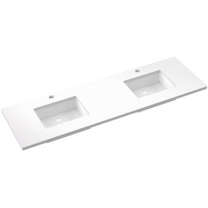 73" Silestone® Quartz Vanity Top Double Rectangle Centered Sink