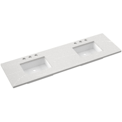 73" Silestone® Quartz Vanity Top Double Rectangle Centered Sink