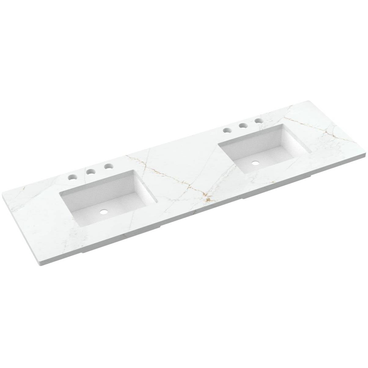 73" Silestone® Quartz Vanity Top Double Rectangle Centered Sink