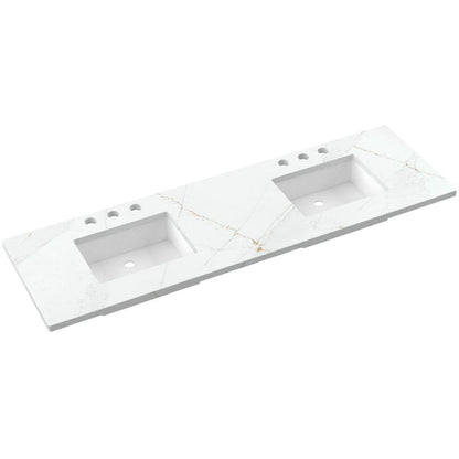 73" Silestone® Quartz Vanity Top Double Rectangle Centered Sink