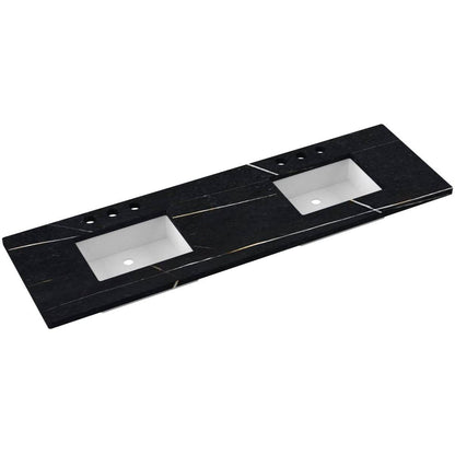 73" Silestone® Quartz Vanity Top Double Rectangle Centered Sink