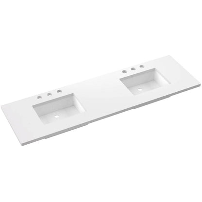 73" Silestone® Quartz Vanity Top Double Rectangle Centered Sink