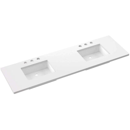Vanderloc 73" Silestone® Quartz vanity top with double rectangle offset sinks for a modern bathroom.
