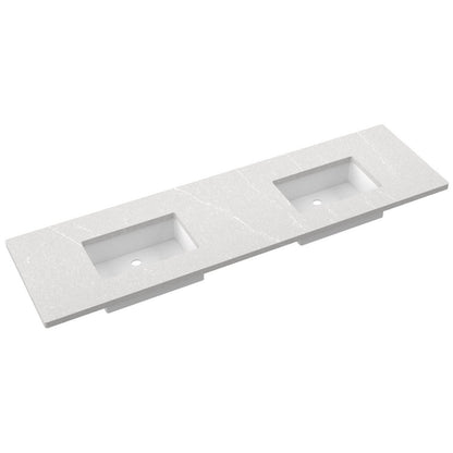 79" Silestone® Quartz Vanity Top Double Rectangle Centered Sink