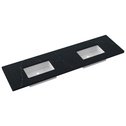 79" Silestone® Quartz Vanity Top Double Rectangle Centered Sink